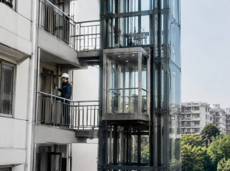 临夏回族自治州旧楼加建观光电梯